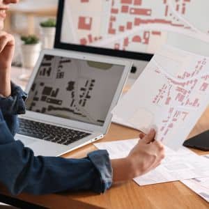 Site plans and mapping documents reviewed during commercial property due diligence
