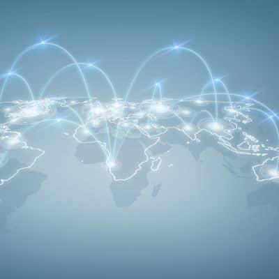 Abstract digital map showing data connections often used to represent lidar mapping and elevation data analysis