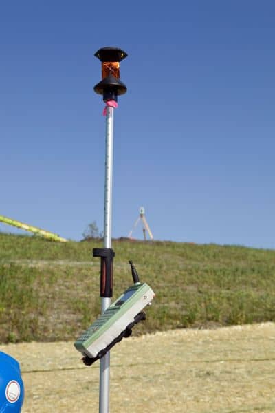 Survey equipment used to establish control points during a construction survey